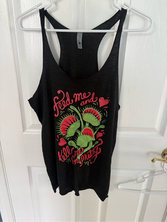 Next Level Apparel Tops - Venus Fly Trap Black Graphic Racerback Tank Top - XXL
